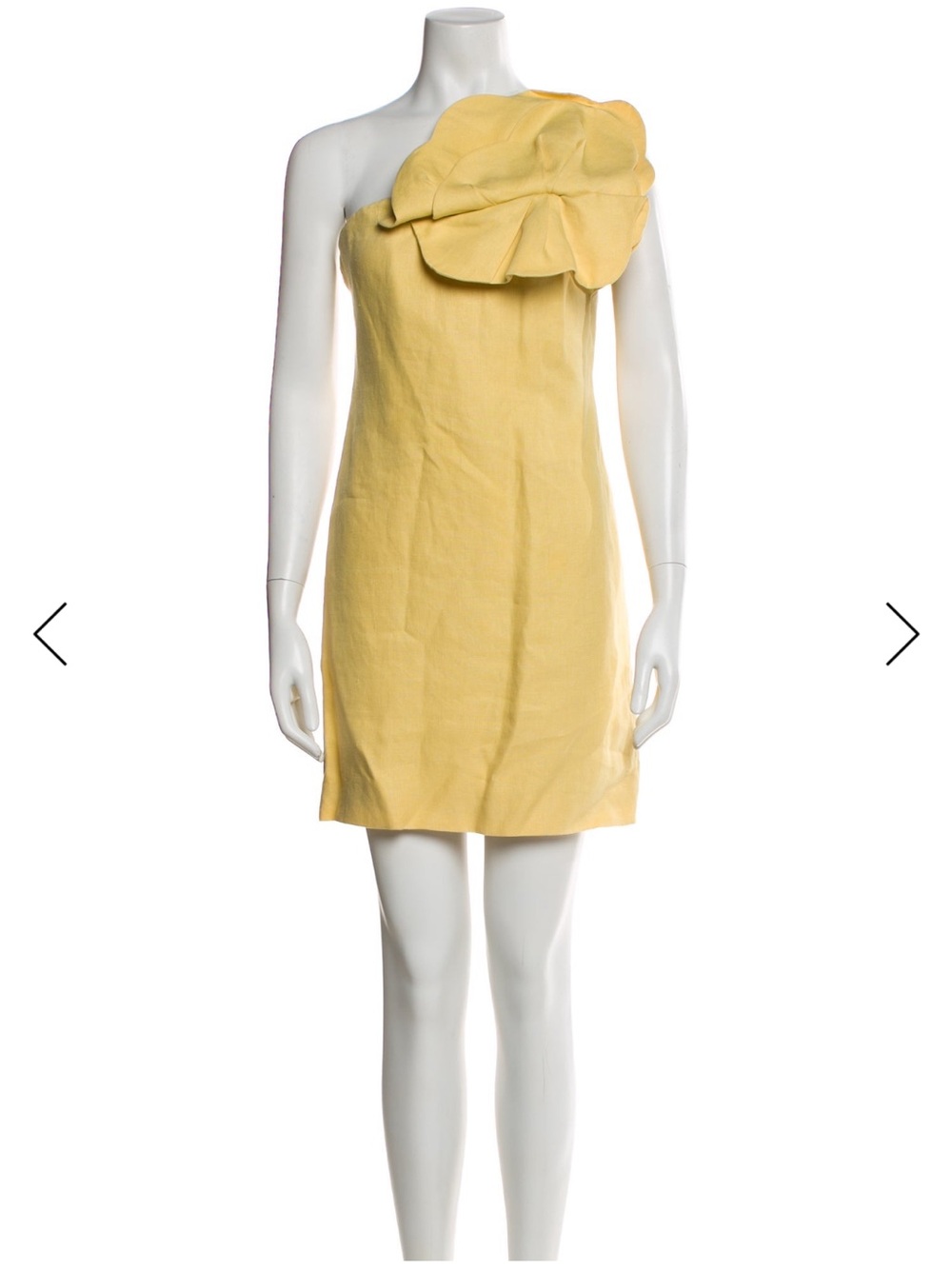 Chloe 2019 Yellow One-Shoulder Floral Applique Mini Dress